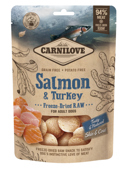 Carnilove True Fresh Raw Freeze Dried Salmon Turkey Treat